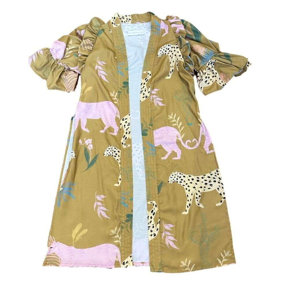 Mia de Dios kids jungle printed kimono